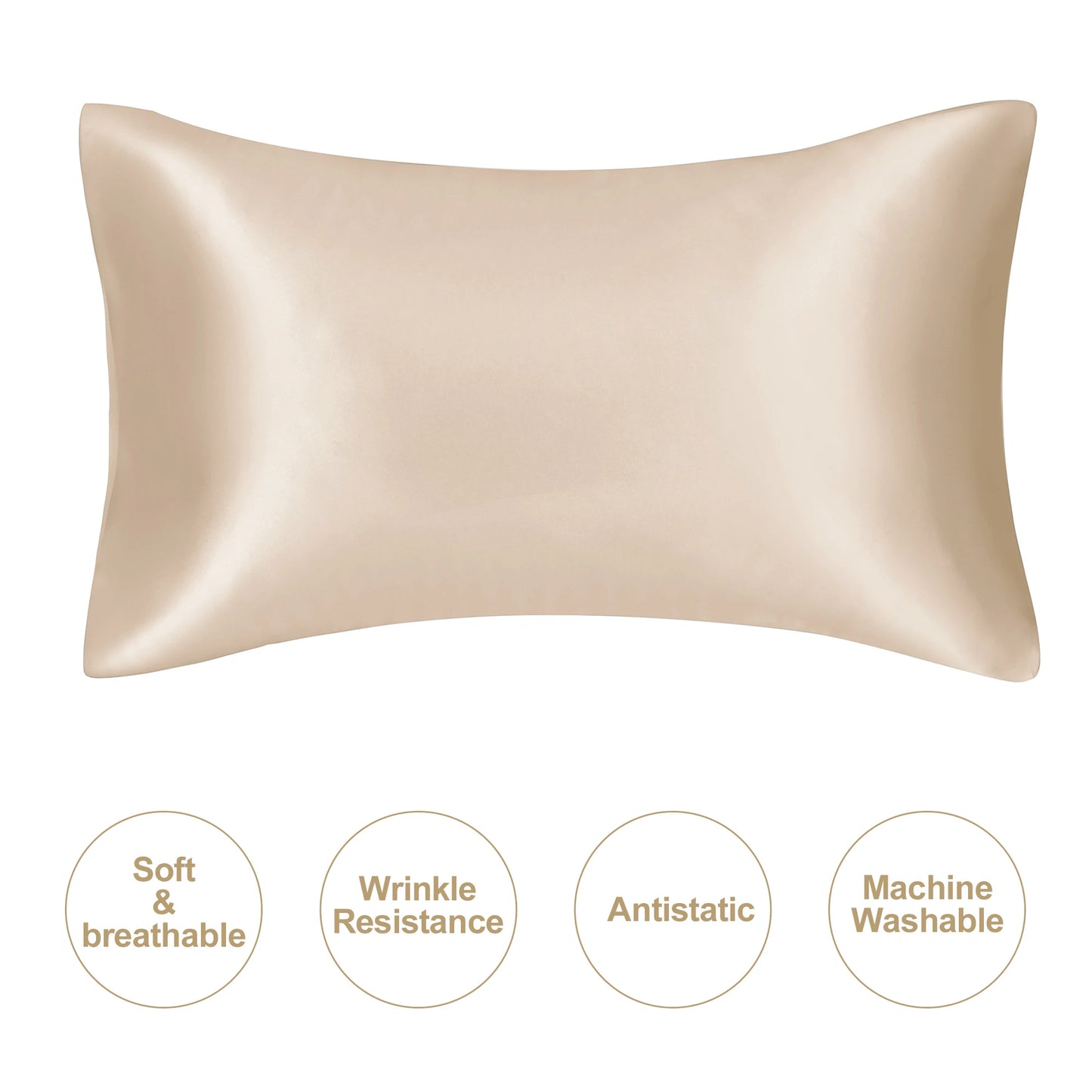 Silky satin pillowcase Frizz control natural silk pillowcase mulberry silk pillow case standard queen