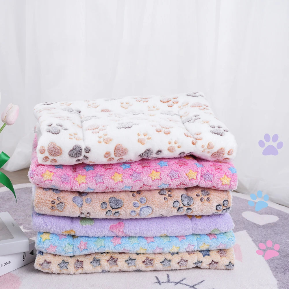 Washable Dogs Bed Flannel Thickened Blanket Cushion for Medium/Large Basket Small Mat Warm Sofa Kennel