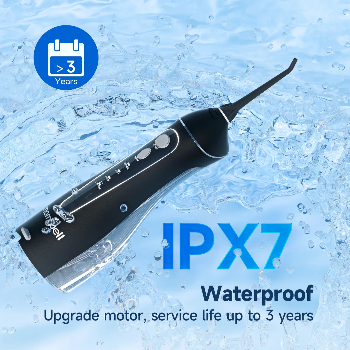 Portable Oral Irrigator F18 Water Flosser USB Rechargeable 4 Nozzles Dental Water Jet 200ml Water Tank Waterproof