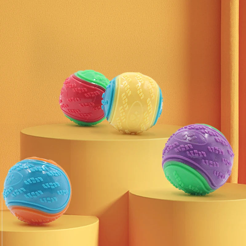 Dog Interactive Toy Soft TPR Toys for Teeth Cleaning Bite Resistance Squeaky Ball