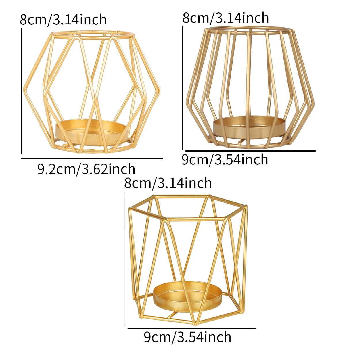 Nordic Gold Iron Candlestick - Hollowed Out Line Design for a Creative and Romantic Atmosphere