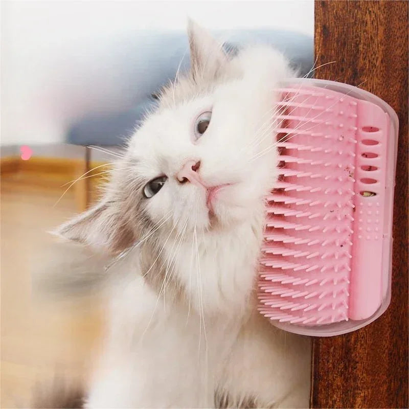 1PC Cat Self Groomer With Catnip Cats Wall Corner Massage Comb Brush Rubs The Face With A Tickling Soft Comb