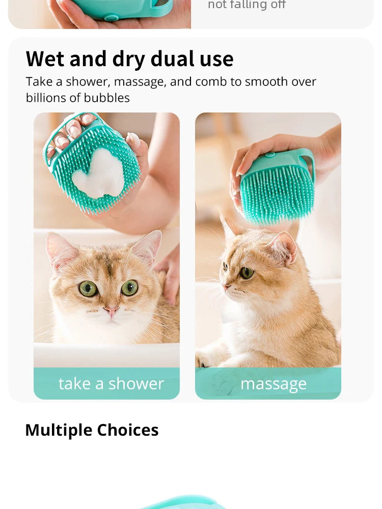 Pet Bathing Brush Soft Silicone Massager Shower Gel Bathing Brush Clean Tool