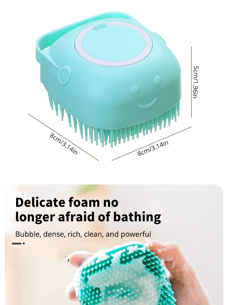 Pet Bathing Brush Soft Silicone Massager Shower Gel Bathing Brush Clean Tool