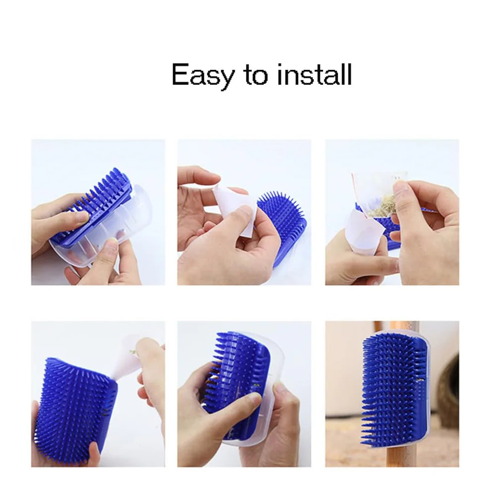 1PC Cat Self Groomer With Catnip Cats Wall Corner Massage Comb Brush Rubs The Face With A Tickling Soft Comb