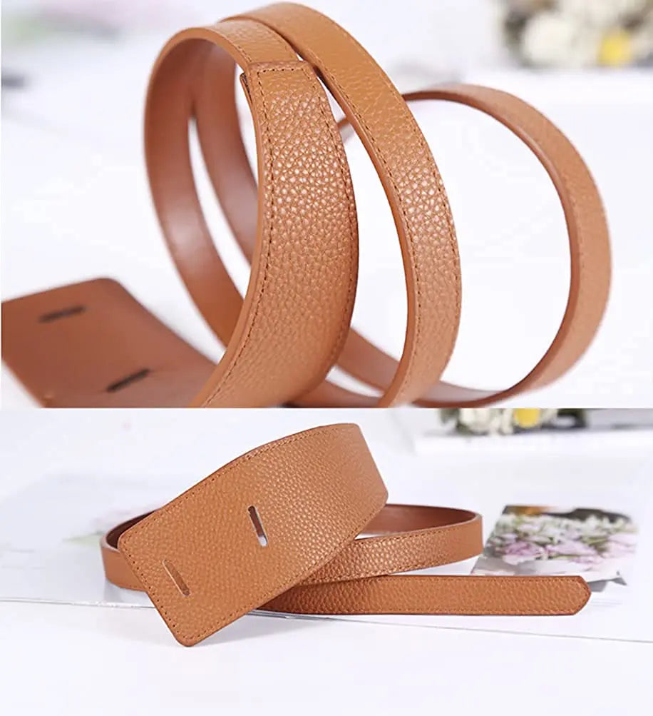 High-Quality Women Designer Belts - Knot Leather Long Cummerbunds