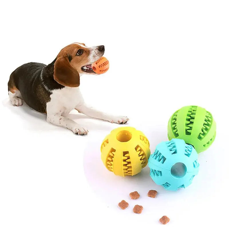 Dog Toy Ball Food Feeder Non-toxic Bite Resistant Toy Ball for Dogs Puppy Treat Chew Tooth Cleaning Ball