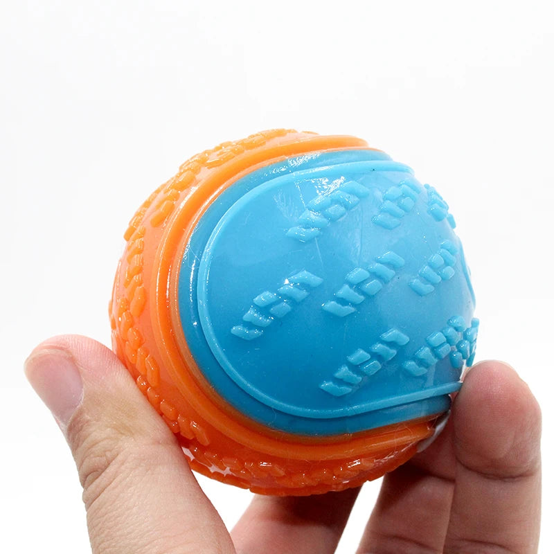 Dog Interactive Toy Soft TPR Toys for Teeth Cleaning Bite Resistance Squeaky Ball