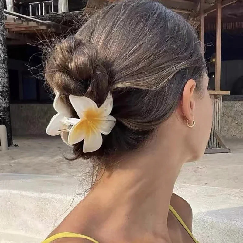 Bohemian Vacation Style Lily Flower Hair Claw Sweet Hair Clip for Women Floral Hair Claws Fashion Girl Hair Accessories Gift
