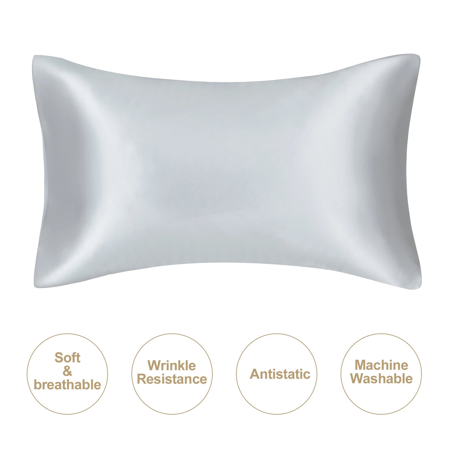 Silky satin pillowcase Frizz control natural silk pillowcase mulberry silk pillow case standard queen