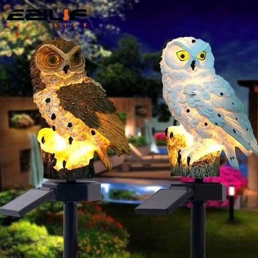 Solar Powered Owl Garden Light — waterproof LED lamp is perfect for outdoor decor