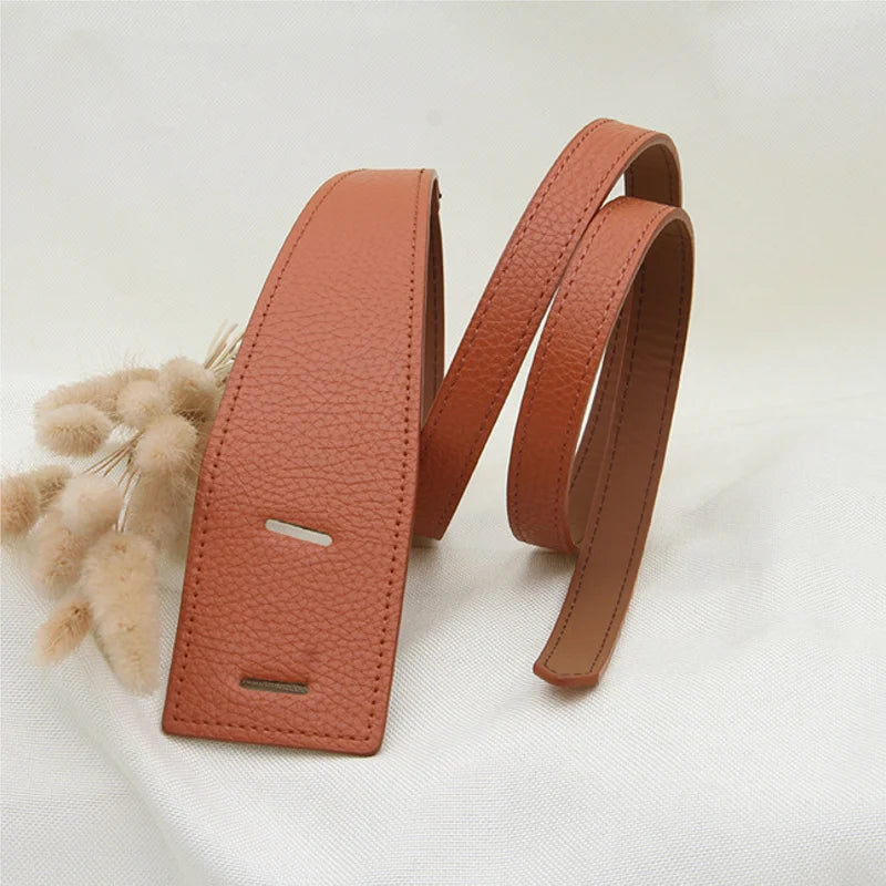 High-Quality Women Designer Belts - Knot Leather Long Cummerbunds