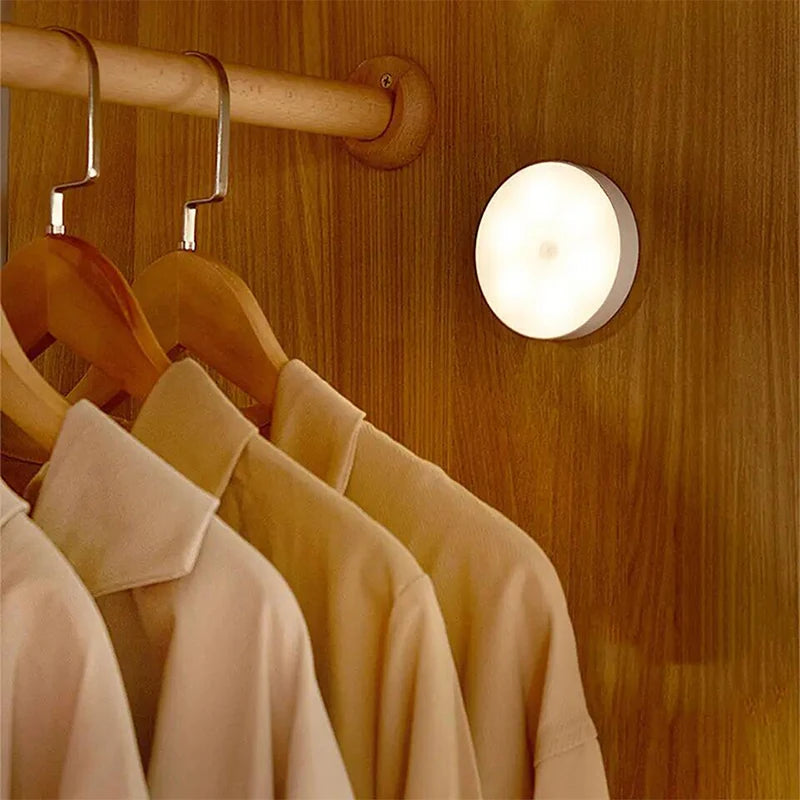 Motion Sensor LED Night Light - Rechargeable USB Lamp Perfect for Stairs, Hallway, Closet