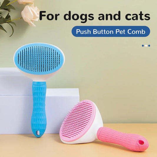 Stainless Steel Automatic Pet Hair Removal Brush For Cats/Dogs Cleaning Grooming