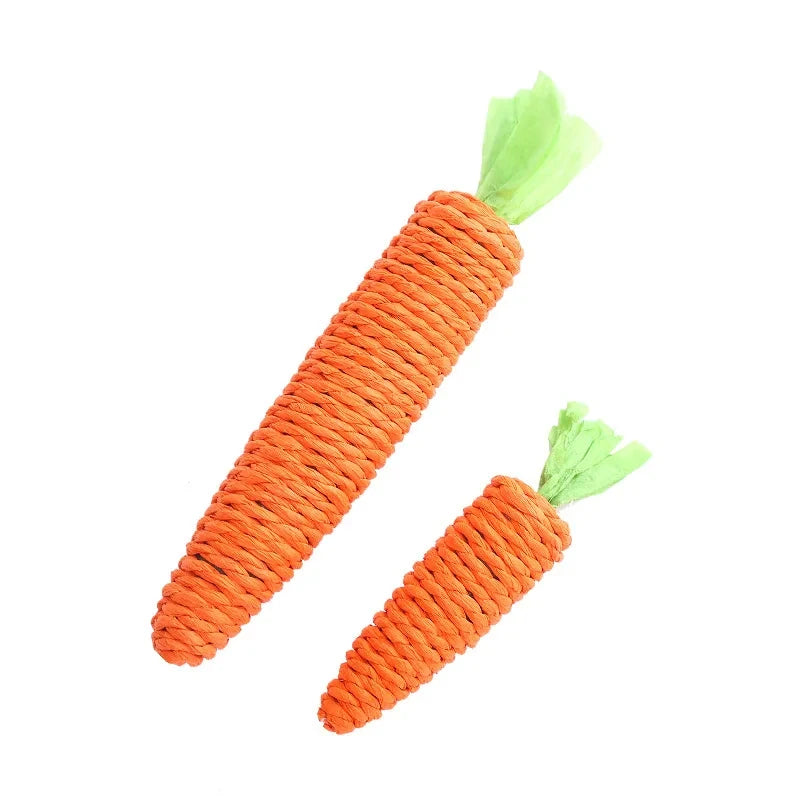 Fabric Carrot Pet Toy Bite Resistant Paper Rope for Teeth Cleaning