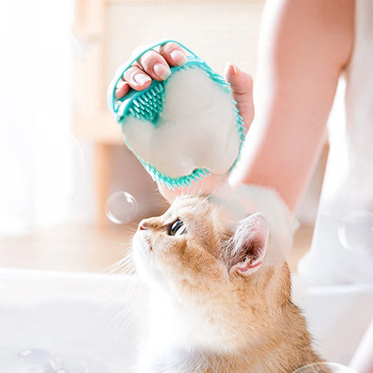 Pet Bathing Brush Soft Silicone Massager Shower Gel Bathing Brush Clean Tool