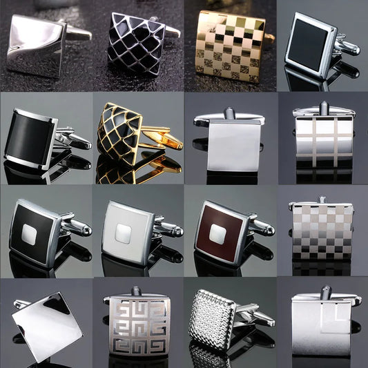 Business Shirt Cufflinks Luxury Cuff Links Men French Square Button