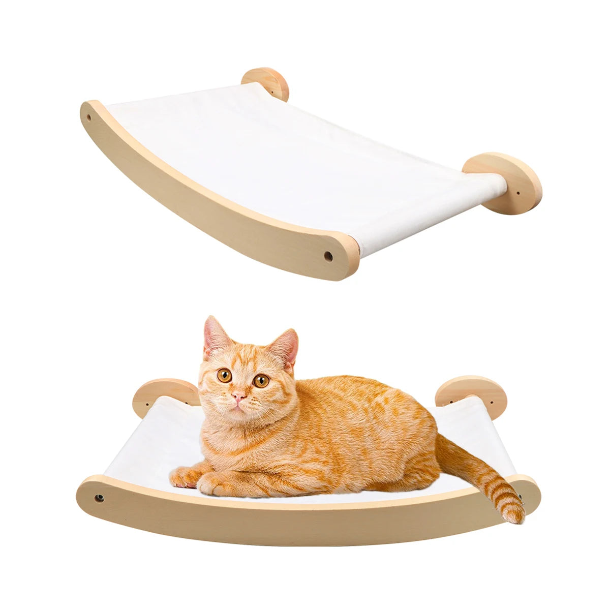 Stable Climbing Kitty Hammock Wall Mounted Wooden Furniture