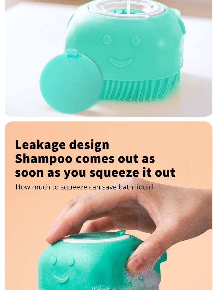 Pet Bathing Brush Soft Silicone Massager Shower Gel Bathing Brush Clean Tool