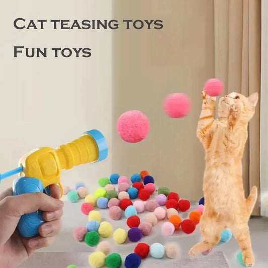 1 Set Cat Silent Plush Mini Toy Shooting Gun Plush Launcher