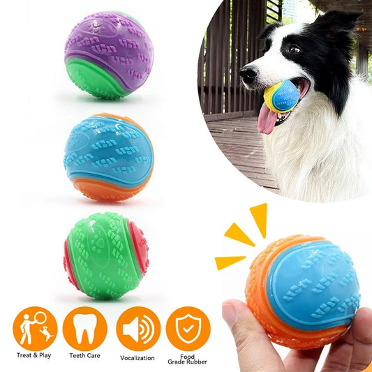 Dog Interactive Toy Soft TPR Toys for Teeth Cleaning Bite Resistance Squeaky Ball