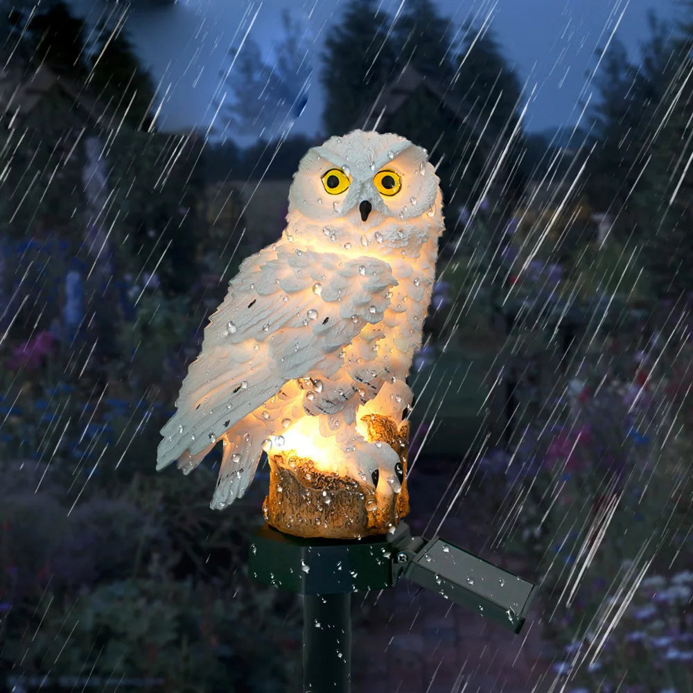 Solar Powered Owl Garden Light — waterproof LED lamp is perfect for outdoor decor