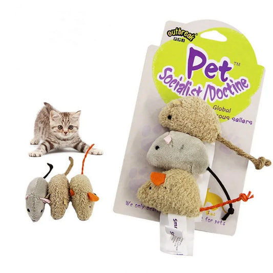 3Pcs Simulation Mouse Toy Bite Resistance For Kitten