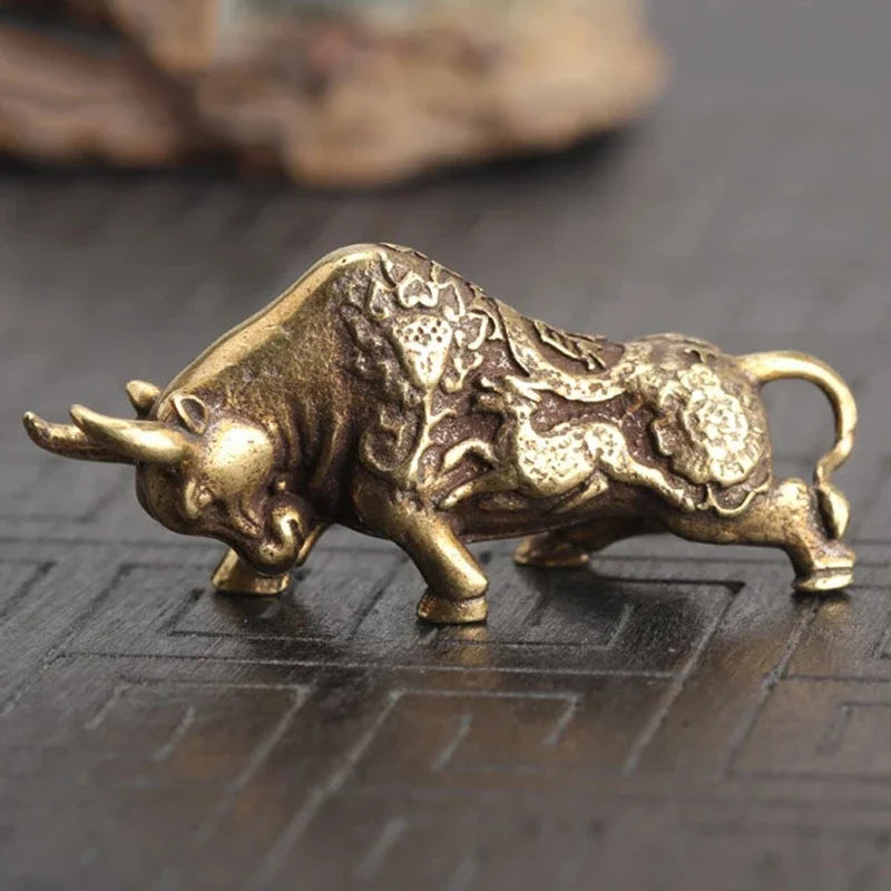 Brass Lucky Bullfighting Statue—perfect for home decoration, bringing wealth and style to your office desk decor and crafts