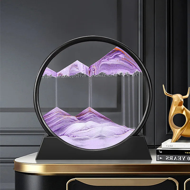 3D Moving Sand Art Picture — A Round Glass Deep Sea Sandscape Hourglass