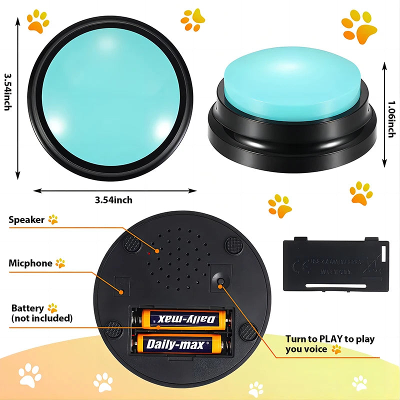 Dog Cute & Funny Recordable/Speaking Travel Buttons Portable