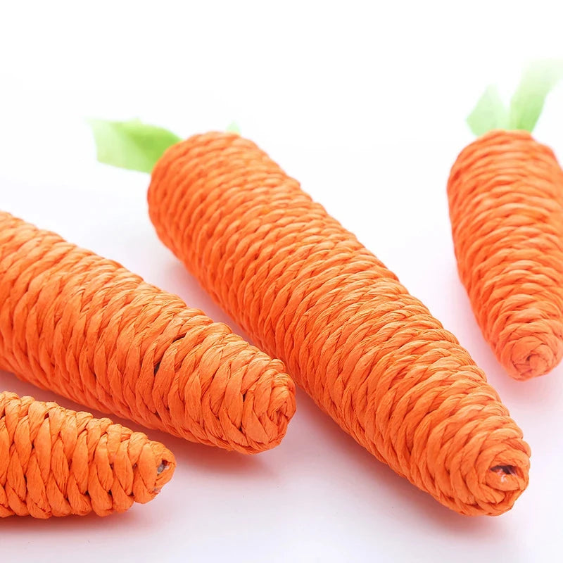 Fabric Carrot Pet Toy Bite Resistant Paper Rope for Teeth Cleaning