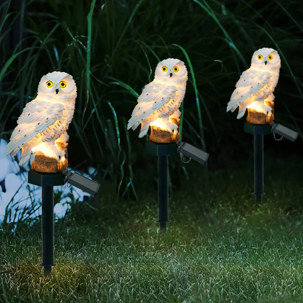 Solar Powered Owl Garden Light — waterproof LED lamp is perfect for outdoor decor