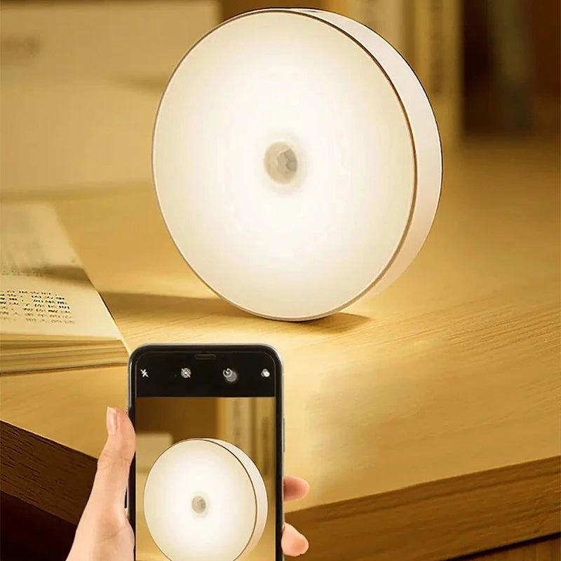 Motion Sensor LED Night Light - Rechargeable USB Lamp Perfect for Stairs, Hallway, Closet