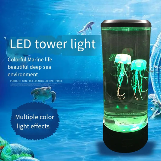Jellyfish Lamp with 7 LED Colors - Create an Ocean Mood Aquarium for Home, Bedroom, and Desktop Decoration; Perfect for Children's Birthday Gifts