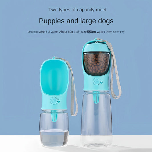 Pets Portable Feeding and Watering  Portable Food Grade Material Dog Travel Pet Water Cup Bottle With Food Dispenser
