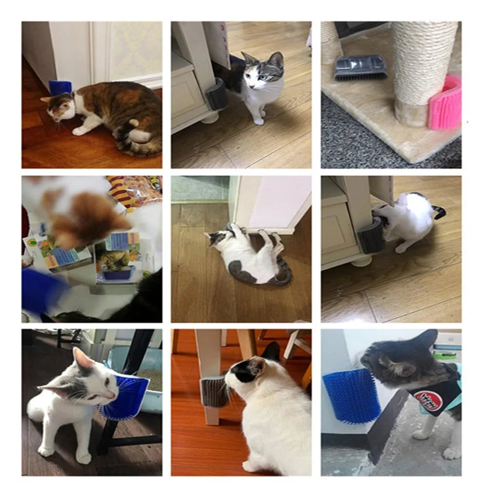 1PC Cat Self Groomer With Catnip Cats Wall Corner Massage Comb Brush Rubs The Face With A Tickling Soft Comb