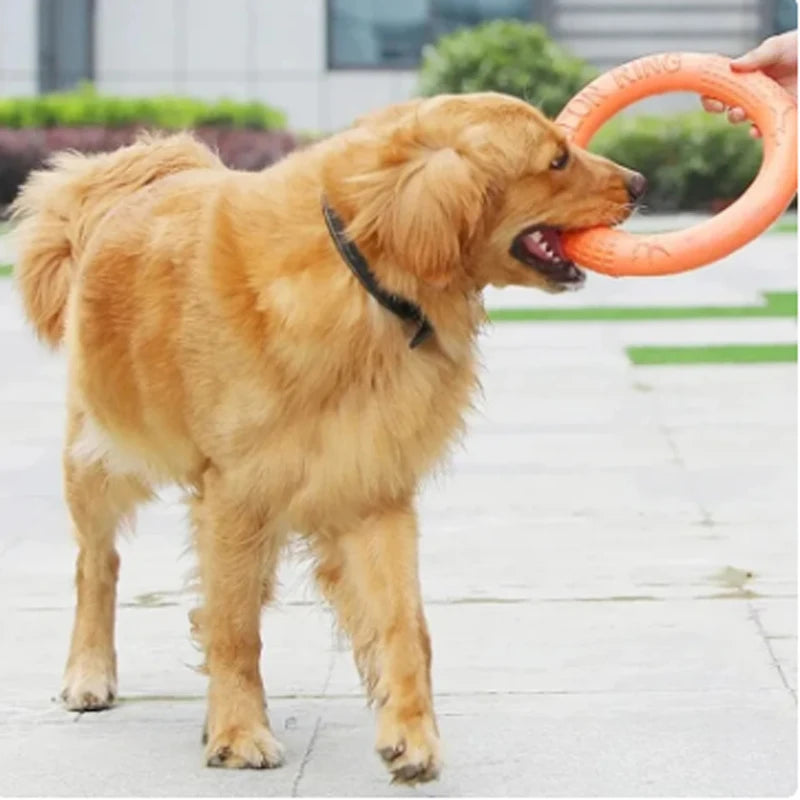 1PC Orange Dog Toys Pet Flying Disk Training Ring Puller EVA Interactive Training Ring Puller Resistant for Dogs