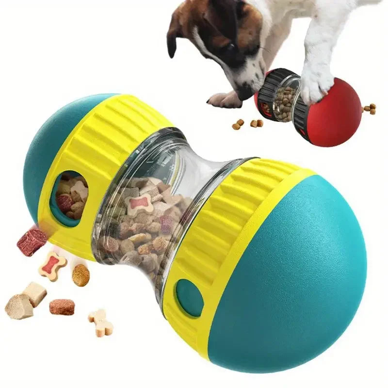 Dog Toy Tumbler Leaky Food Ball Elliptical Track Rolling Ball Slowly Feeding Protects Stomach Increase Intelligence