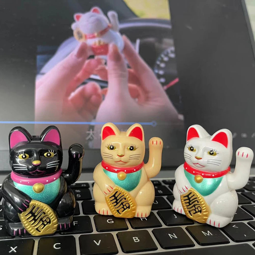 Solar-Powered Lucky Cat —  A beckoning Fortune Cat That Automatically Waves