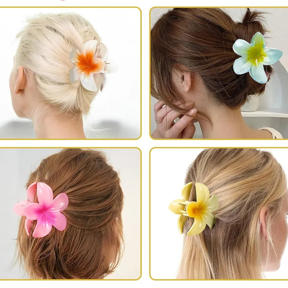 Bohemian Vacation Style Lily Flower Hair Claw Sweet Hair Clip for Women Floral Hair Claws Fashion Girl Hair Accessories Gift