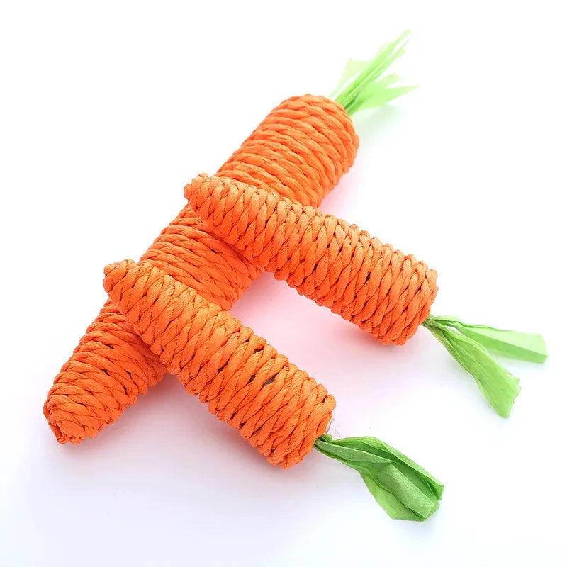 Fabric Carrot Pet Toy Bite Resistant Paper Rope for Teeth Cleaning