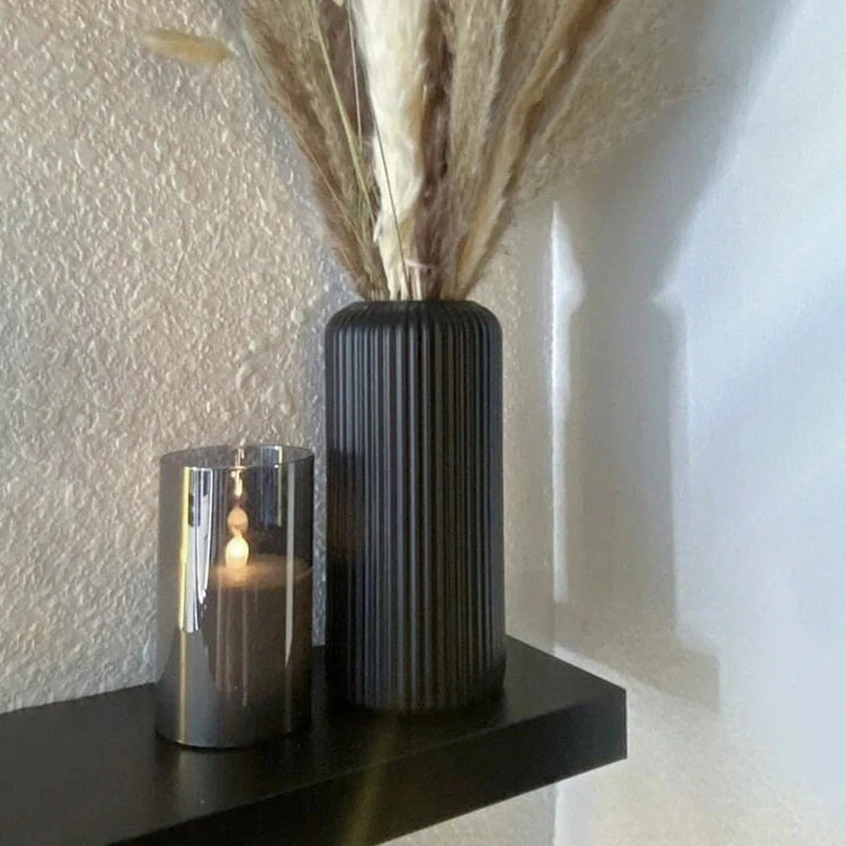 Striped Ceramic-Like Plastic Flower Vase - Perfect for Decorative Floral Arrangements and Creative Little Flower Displays