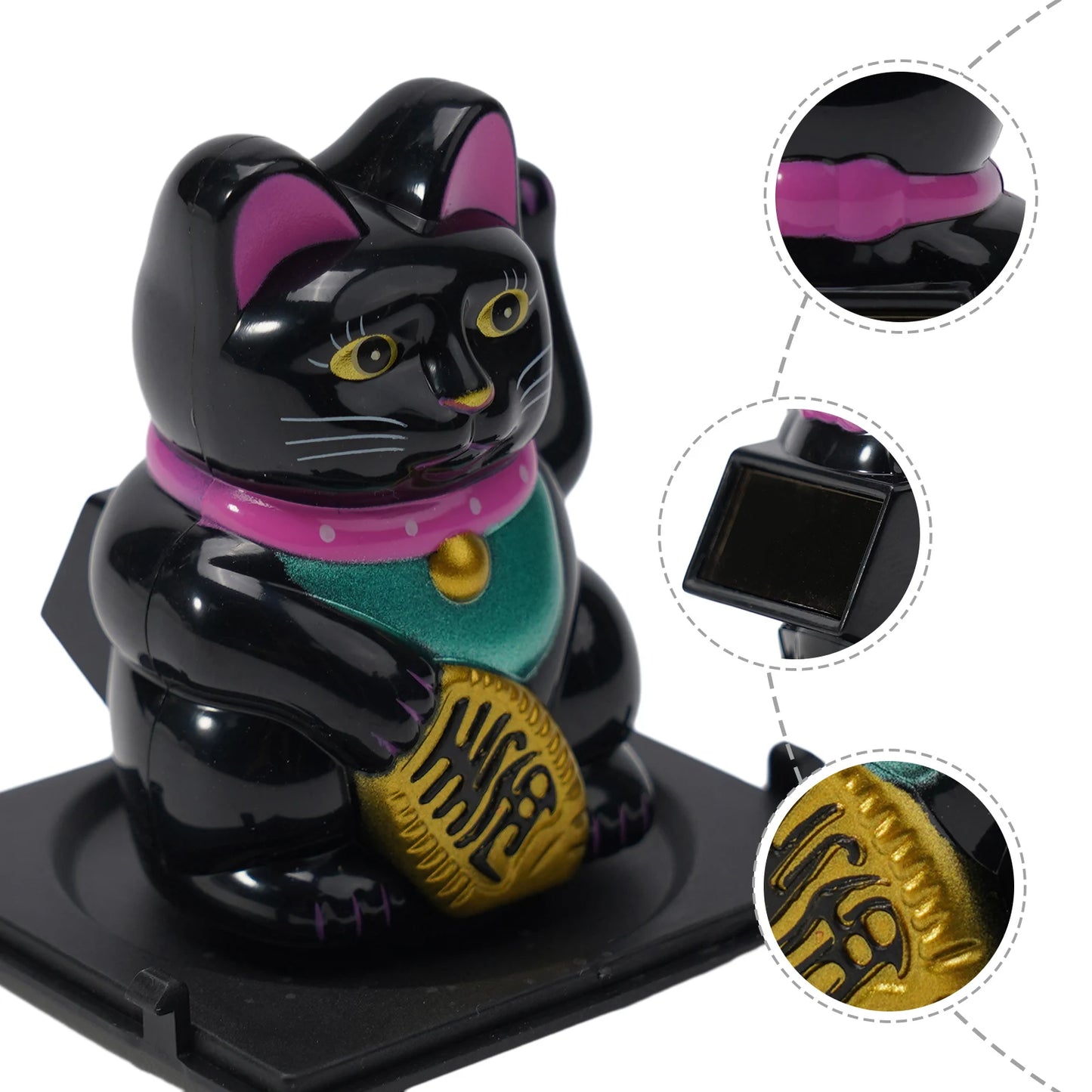 Solar-Powered Lucky Cat —  A beckoning Fortune Cat That Automatically Waves