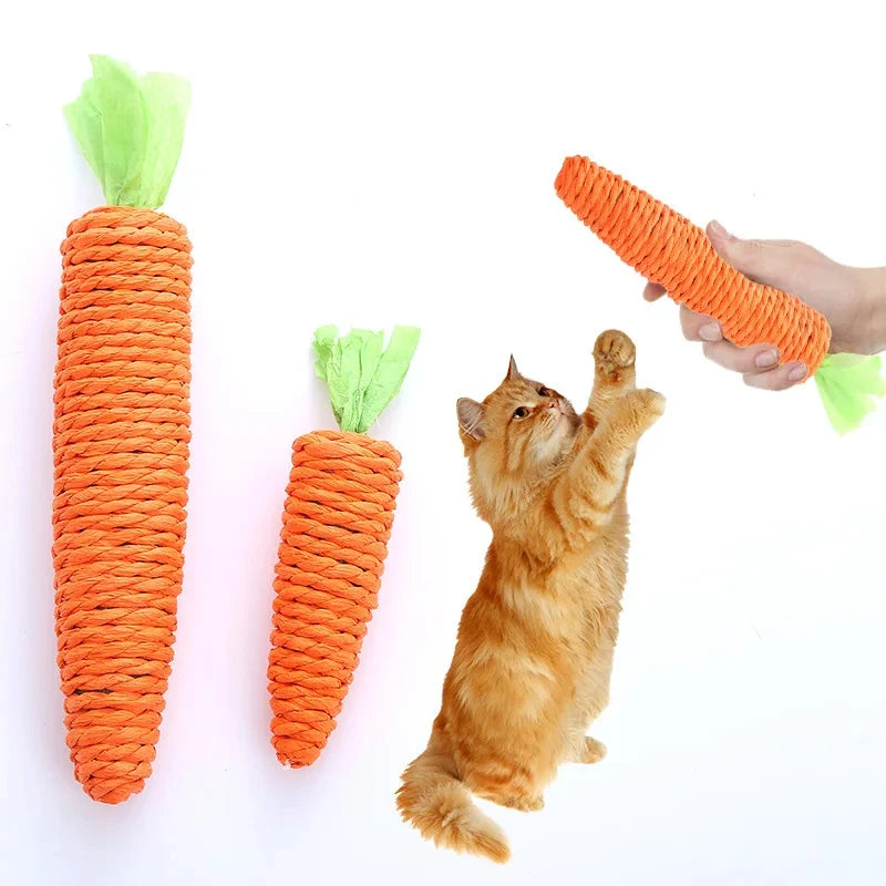 Fabric Carrot Pet Toy Bite Resistant Paper Rope for Teeth Cleaning