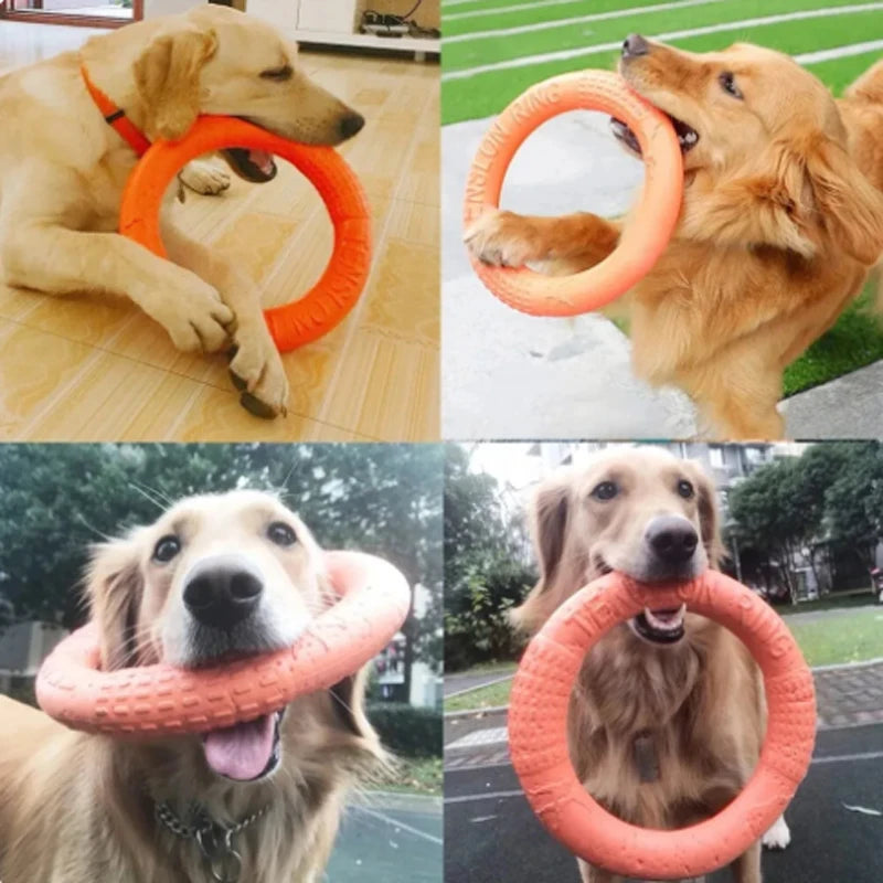 1PC Orange Dog Toys Pet Flying Disk Training Ring Puller EVA Interactive Training Ring Puller Resistant for Dogs