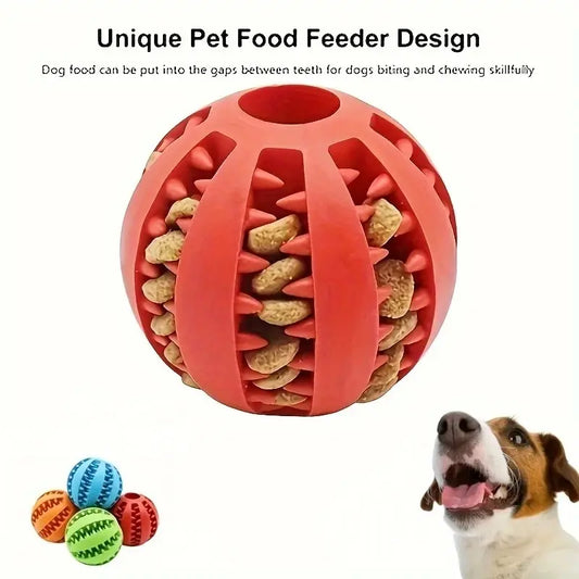 Dog Toy Ball Food Feeder Non-toxic Bite Resistant Toy Ball for Dogs Puppy Treat Chew Tooth Cleaning Ball