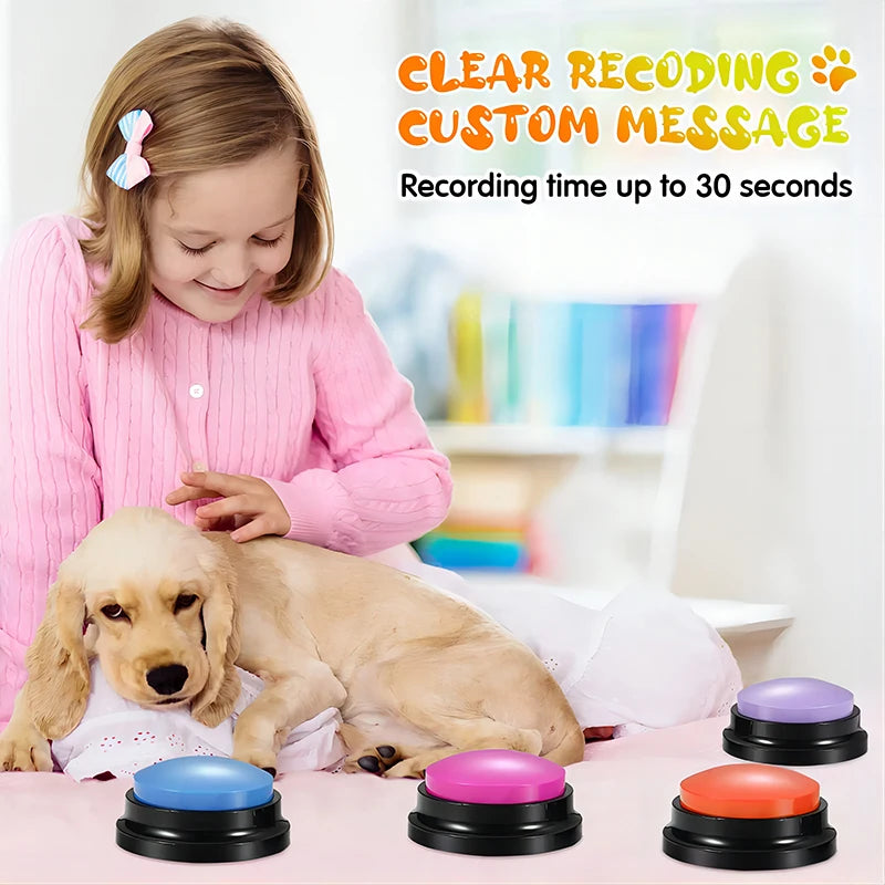 Dog Cute & Funny Recordable/Speaking Travel Buttons Portable