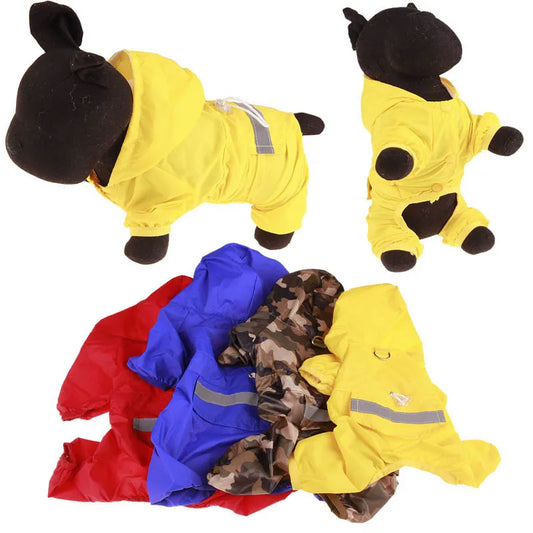 Pet Rain Coat For Outdoor Rainwear Hood Apparel Jumpsuit Puppy Rainy Day Casual Waterproof Jacket